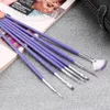 Commercio all'ingrosso-7pcs Purple Nail Brush Set Crystal Chiodo smalto Pennello Kit Tips Tips Brushes 2015 Hot