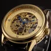 original FORSINING brand luxury 2019 NEW! men wristwatch Automatic Mechanical Mens Gold Skeleton Leather Army Wrist Watch