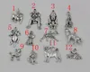 120pcs Antiqued Silver Mixed Dog Pendant Diy Handmade Jewelry Bracelet Accessories Charms