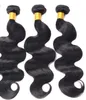 Brasilianska Human Virgin Remy Dody Wave Hair Weft Natural Svart Obearbetad Baby Mjukt Vågiga Extensions 100g / Bunt Produkt