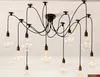 Retro kroonluchter E26 E27 spider lamp hanger lamp houder Edison diy verlichting lampen lantaarns accessoires messenger draad exclusief lampen schip