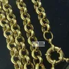 18ct 18k Gold Filled Heart Belcher Bolt Ring Chain Padlock Solid Halsband N188221K