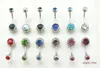 Hot Fashion Nombril Barres En Acier Inoxydable Boule De Cristal Barbell Incurvé Nombril Anneaux Corps Piercing Bijoux