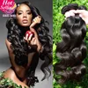 4PCS / Parti 6A Peruvian Virgin Hair Body Wave 100% Peruvian Human Hair Weave Buntar Naturfärg Peruansk kroppsvåg Obehandlat Human Hair