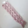 Kanekalon jumbo tranças extensão de cabelo senegalês 24 polegadas 80g luz rosa única cor xpression trança sintética cabelo t23344289446