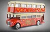 MZ Diecast Alloy London Double-decker Bus Model Toys, Tour Bus, 1:32 with Light Sound, Pull-back, Ornament, Xmas Kid Birthday Gift, Collect