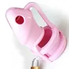 Male Pink six colors Silicone Device Cock Cages Men's Virginity Lock 3 Penis Ring Adult Sex Toys M800-PNK5413140