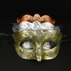 Maschera per gli occhi uomo greco Vestito operato Guerrieri romani Costume Festa in maschera veneziana Maschera matrimonio Martedì grasso Bomboniera oro argento co7283683