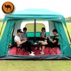 Groothandel - Ultralarge Outdoor 6 10 12 People Camping 4season Tentuituiting Two Slaapkamer Tent Grote Hoge Kwaliteit Party Family Camping Tent