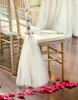 Beautiful White Chair Sashes Sample For Wedding Decorations Handmade Flowers Chair Ribbon Anniversary Chiffon Chic Party Banquet Accessory