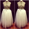 Plus Size Floor Length Adult Tulle Tutu Skirt with Satin Ribbon Sash Customize Party Skirts 2016 Long Tulle Skirt1527822