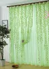 Yeşil Scenic pencere perde, modern rustik balkon pencere tarama perde tül ev dekorasyon kumaş dekoratif perde yaprak