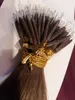 DHL Livraison gratuite 100% indien humain reine cheveux produits 5A 14 "- 24" 1g / s 100 s / set bâton pointe nano anneau extensions de cheveux 99 j