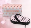 100 conjuntos estilo chinelo Rosa Polka Dot Purse Manicure Set Favores Do Chuveiro Flip Flop Unhas tesoura Cuidados Conjunto de Pedicure, navio livre