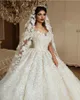 Luxury Cryals Dentelle Robe De Mariée Robes De Mariée Perla de l'épaule Plus Taille Taille Robes de mariée à paillettes Strass Cathédrale Vestido de Novia