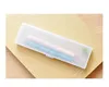 Solid color translucent frosted plastic stationery pencil box simple multifunctional storage pen pencil box creative students pencil bags