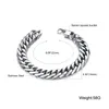 Bracciale da uomo in acciaio inossidabile 316L Classic Biker Bicycle Heavy Metal 14MM Braccialetti con catena a maglie per uomo