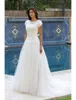 Новые кружевные лифы скромные свадебные платья с рукавами с кульпами Jewel o-вырезка пуговиц на молнии на молнии LD