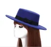 Wholesale-fashion chapeau femme 빈티지 유행 검은 가기 펠트 페도라 모자 챙 넓은 모자 중 년 모자 선물 57cmm