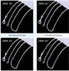 Women's 2mm Balls chains 16'' 18'' 20'' 22'' 24'' Short Long Fit Charms necklaces 925 sterling silver c002