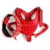 Groothandel bruin grote spikedstudded lederen hondenharnesscollar set voor pitbull mastiff