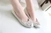 Ivory Flower Wedding Shoes Lace Handmade 2015 Bridal Shoes Cheap Custom Made Heel Height Flat Women Shoes for Wedding Bridesmaid Shoes