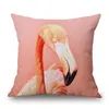 flamingo decoration cushion cover bright pink tropical print chaise chair throw pillow case wild animal home office almofada5677695