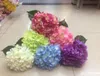 Kunstmatige Hydrangea Bloem 80cm / 31.5 "Fake Silk Single Hydrangeas 6 kleuren voor bruiloft centerpieces Home Party Decoratieve bloemen SF015