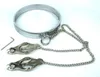 Nuovo anello per collo in acciaio inossidabile Collare di ritenuta con clip per capezzoli Morsetti Stimolatore per allungamento Perni per bondage al seno Bloccaggio BDSM Sesso5631164