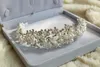 Dazzing Bling Bling Rhinestone Pearl Tiara Crown Bride Bridal Pabandka Wedding Hair Accessories Prezentacja 9667925
