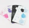 4 kleuren roze blauw zwart paars sterren rose plastic zak sieraden gift pouches 15x9cm 400pcs / lot