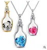 Collier en cristal souhaitant bouteille collier fille bref paragraphe Drift bouteilles pendentif collier meilleurs cadeaux de la Saint-Valentin livraison gratuite