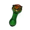 Pipe cuillère en verre vert vif de 4,5 pouces : pipe à main unique pour le plaisir de fumer