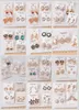 Mixed order 50 pairs/lot alloy Mosaic shiny Seven color gem pearl Resin drill Stud earrings Fashion woman/girl earrings