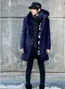 Moda Masculino Moda Masculino Casaco Casual Casual Manteau Casual Homme com Hood Long Trench Mens Pea Coat