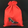 Embroidery High-heel shoe Drawstring Shoe Bags Storage Pouch Double Layer Satin Fabric Travel Bag Shoes Jewelry Packaging 36 x 27c220L