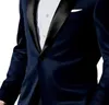 Kostym Homme Mariage Dark Blue Men Passar Senaste Coat Pant Designs Inspirerad av kostym som bärs i James Bond Wedding Suit för män