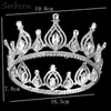 Luksusowe ślubne Headpiece Korowód Full Circle Tiara Wyczyść Austriackie Dżetów King / Queen Crown Wedding Bridal Crown Constume Party Art Deco