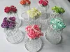 100PCS Unique Favors White BELL Birdcage with Flower Wedding Supplies Bonbons Boîtes Faveurs, cotillons