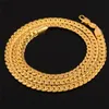 6MM 18 -32 Men Gold Chain 18K Yellow Gold Plated Jewelry Curb Cuban Link Chain Necklace278N