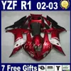 Custom Dark red kit for 2002 2003 YAMAHA R1 fairing kit injection molded 02 03 yzf r1 fairings plastic parts kits + 7 gifts
