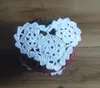 Atacado 100% algodão feito à mão em forma de coração crochê doily rendas mat tapete vaso de tapete, 10 m personalizado customizing 20 pçs / lote