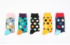 Glückliche Socken Mode hochwertige Herren Polka Dot Socken Herren Casual Baumwollsocken Farbsocken 8 Farben 24 Stück 12 Paar 209J