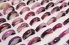 New Beautiful Smooth Purple Black Round Solid Jade/Agate Gem Stone Band Jewelry Rings 20pcs lots