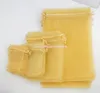 4sizes sell Golden Organza Jewelry Gift Pouch Bags For Wedding favor 7X9cm 9X12cm 13X18cm 20X30cm9800849