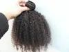 人間の髪の伸びの中の新しい到着ブラジル人間の巻き毛の毛深い髪の毛深いクリップ未処理の自然な黒/茶色の色9pcs / Afro Kinky Curl