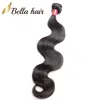 Bellahair Indian Virgin Human Hair Weave Body Wave Top Closure With Bundle Hair Extensions Double Weft 4PCS Add 1PC 4x4 Lace Closures Full Head