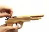 Obegränsad kula Klassisk gummibandsavkastare Trähandpistol Gun Shooting Leksaksvapen Presenter Pojkar Roligt utomhus Sport för barn