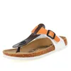 whole 5 color summer woman men flats sandals Cork slippers unisex casual shoes print mixed colors flip flop size 35433794328