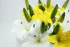 Artificial Lily Flower Wedding Bouquet Fake Silk Flowers for Christmas Room Home Decorations 3 Colors Length 70cm